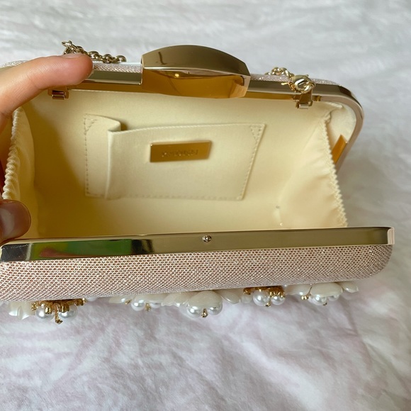 Women Clutch Evening Bag Party Flower Glitter - Picture 5 of 9